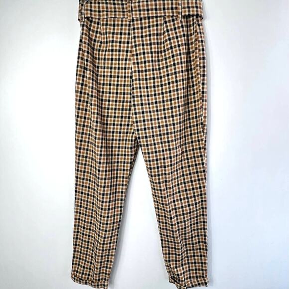 Women's Checkered Pegged Belted Dress Pants Size S - Picture 5 of 6